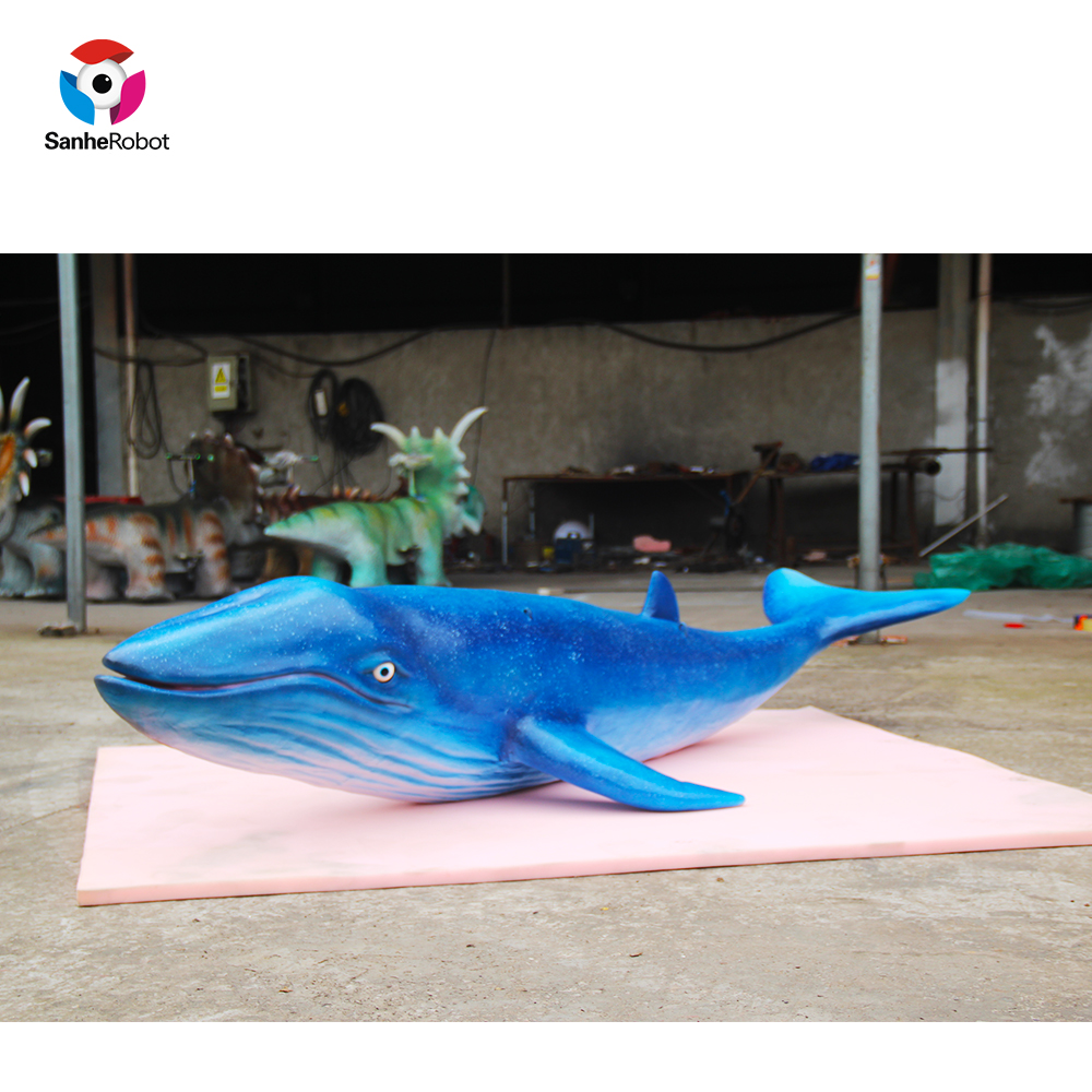 Custom Park Decoration Statue High Simulation Rubber Life Size Sea Animal Blue Whale statue Featured Image