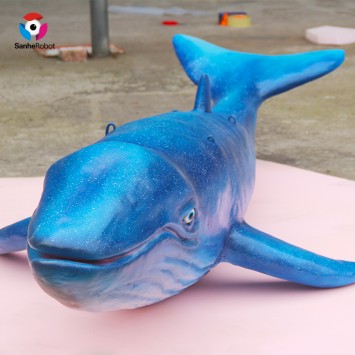 Custom Park Decoration Statue High Simulation Rubber Life Size Sea Animal Blue Whale statue
