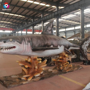 Ocean Park Robotic Animals Statue Life Size Realistic Animals Animatronic Shark for sale