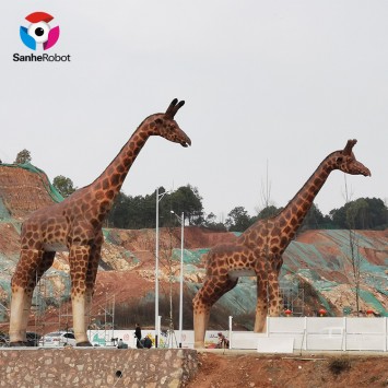 Garden Decor Outdoor Sculpture Life Like Life Size Giraffe Statue Model for sale