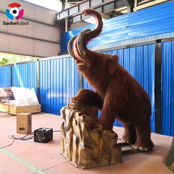 Outdoor Park Animal Statue Real Live Animals Animatronic Mammoth for sale