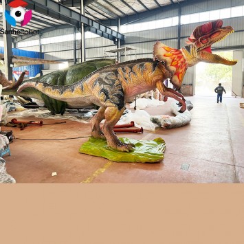 Amusement Park Dinosaur Animatronic Dilophosaurus Tyrannosaurus rex Dinosaur Model for sale