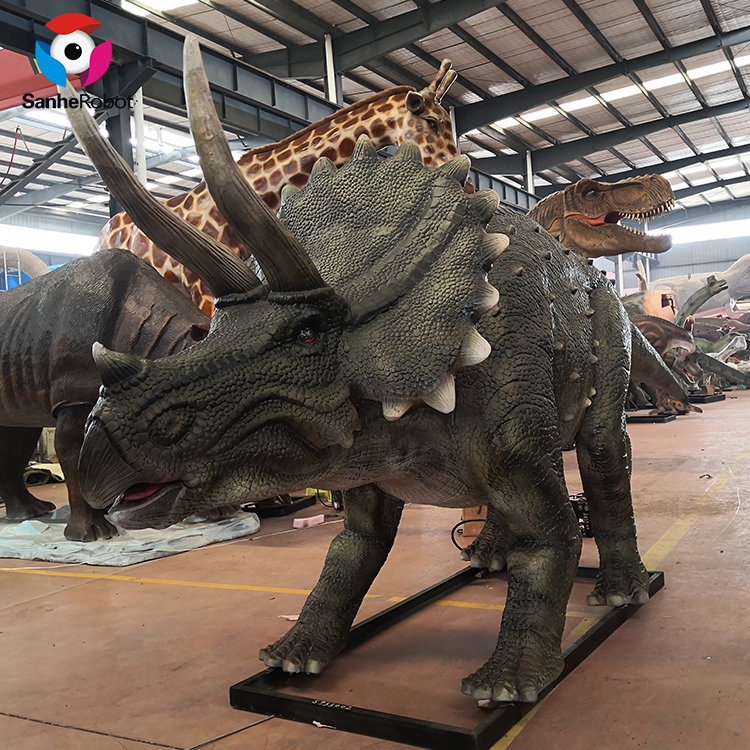 China Wholesale Eastern And Western Dragons Manufacturers Suppliers - Life-sized realistic model dinosaur animaotronic dinosaur triceratops for jurassic park  – Sanhe
