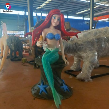 Park decoration cartoon movie character simulation silicon rubber mermaid sculpture