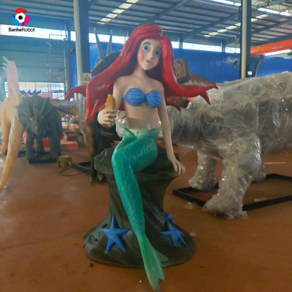 China Wholesale Art Fiberglass Statue Manufacturers Suppliers - Park decoration cartoon movie character simulation silicon rubber mermaid sculpture  – Sanhe