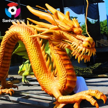 Life-size Artificial Moving Animatronic Silicone Chinese Dragon Statue