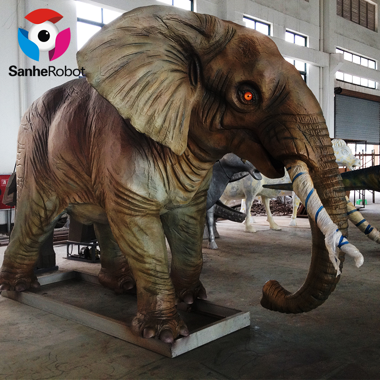 China Wholesale Marine Life Animals List Manufacturers Suppliers - Professional Wildlife L=3m Animatronic Animal Life Size Large Elephant Statues  – Sanhe