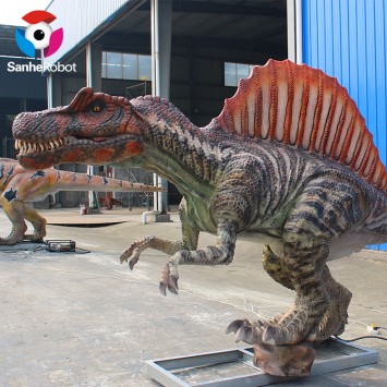 Packing well metal steel frame dinosaur sculpture
