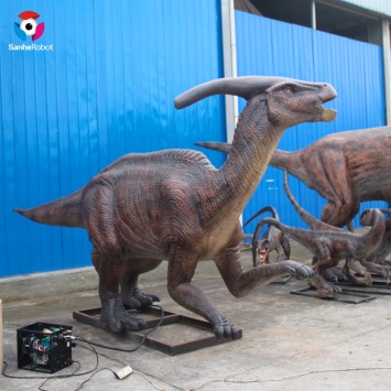 Zigong dinosaur factory real size animatronic dinosaur Parasaurolophus model for outdoor playground