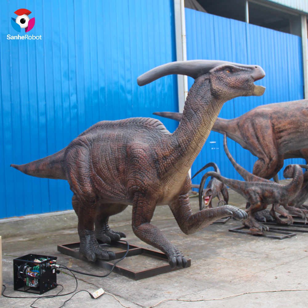 China Wholesale Dinosaur Head Puppet Factories Pricelist - Zigong dinosaur factory real size animatronic dinosaur Parasaurolophus model for outdoor playground  – Sanhe