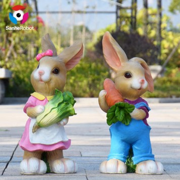 Custom park zoo decor fiberglass animal statue resin rabbit