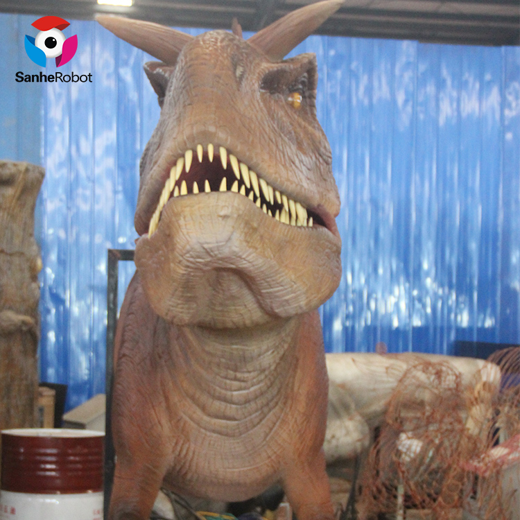 China Wholesale Dinosaur Ride For Children Factory Quotes - Dinosaur theme park wall-mounted animatronic animated dinosaur head Carnotaurus head  – Sanhe