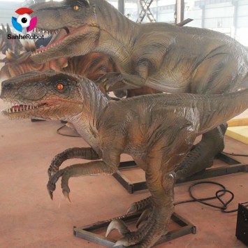 Amusement park realistic life size animatronic dinosaur mechanical dinosaur life size Velociraptor model