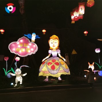 Decorative fabric silk chinese outdoor lantern festival