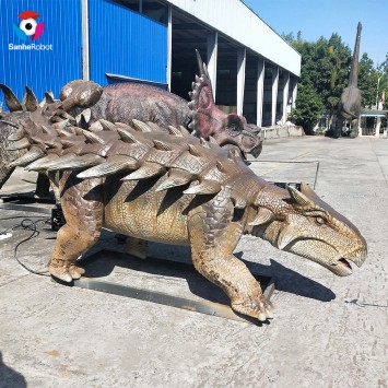 Buy robotic real size vivid animatronic dinosaur Ankylosaurus model for outdoor park