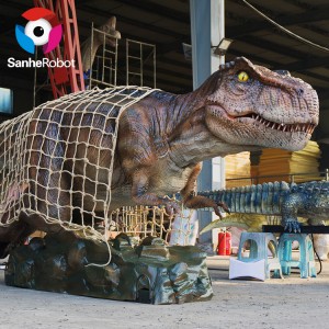 Peralatan Taman Petualangan Dinosaurus T-REX Animatronik Besar yang Ditangkap