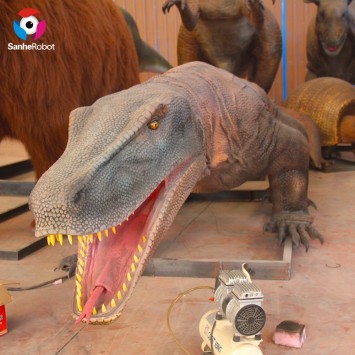 Amusement park decorations animatronic live animal Varanus Poesty for sale