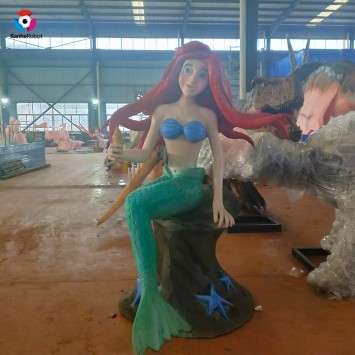 Park decoration cartoon movie character simulation silicon rubber mermaid sculpture