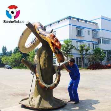 Life size animals statues us plug used magic animatronics snake for sale