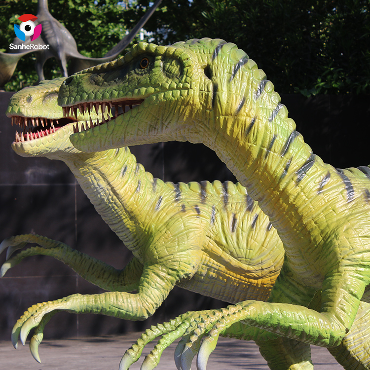 China Wholesale Dramatic Play Dinosaur Theme Quotes Pricelist - Hot Sale Dinosaur Statue Animatronic Dinosaur Model Twins Deinonychus  – Sanhe