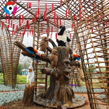 World-Wide life size hand carved silicon talking tree for Park ornaments