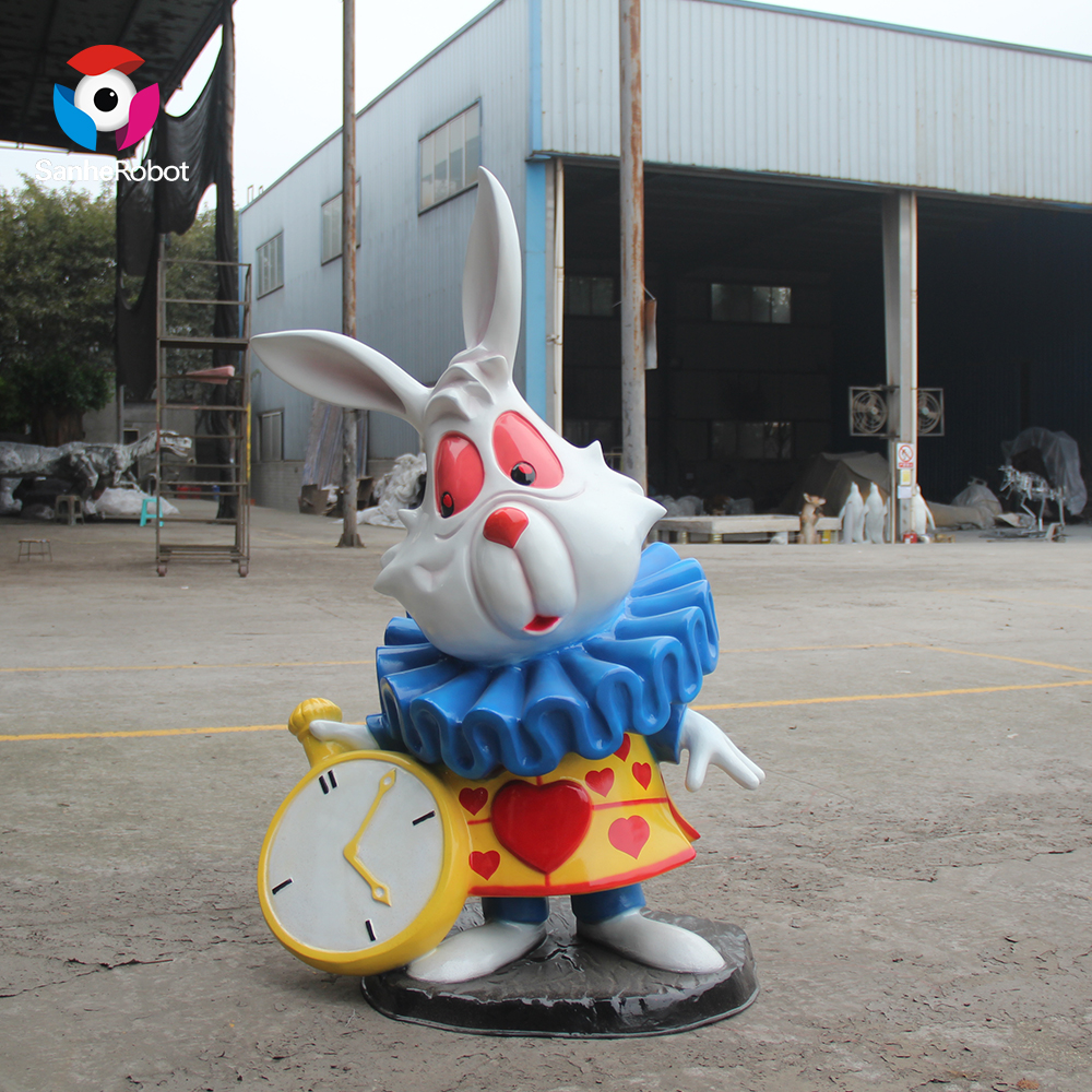 China Wholesale Dinosaur Skeleton Statue Factories Pricelist - Life size cartoon rabbit character fiberglass sculpture  – Sanhe