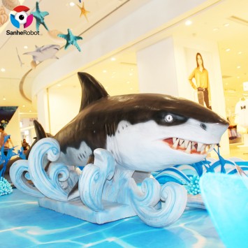Shopping Mall Life Size Ocean Animals Animatronic Artificial Shark For Sale