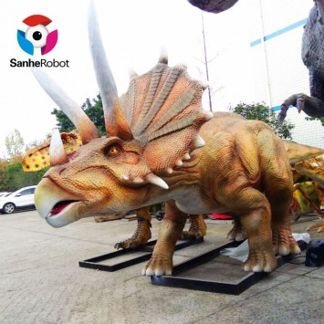 Indoor Outdoor Playground Dinosaur King 3D Triceratops Animatronics Dinosaurios Montable