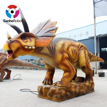 Indoor Outdoor Playground Dinosaur King 3D Triceratops Animatronics Dinosaurios Montable