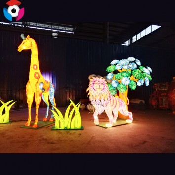 Chinese Lantern Decoration Lantern Festival Cartoon Animal Silk Lantern