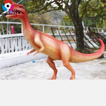 Electric Light Show Chinese Silk Dinosaur Lantern for sale