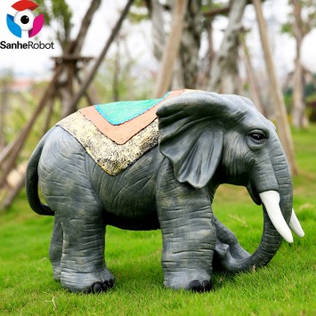 Outdoor Home Decoration sculpture Life Size Coloured elephant fiberglass sculpture statue