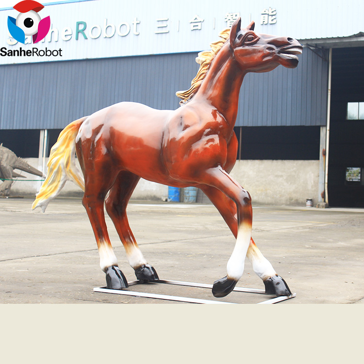 China Wholesale Pangea Metal Sculptures Factory Quotes - Outdoor Garden Decoration Fiberglass Animal Statue Fiberglass Horse for sale  – Sanhe
