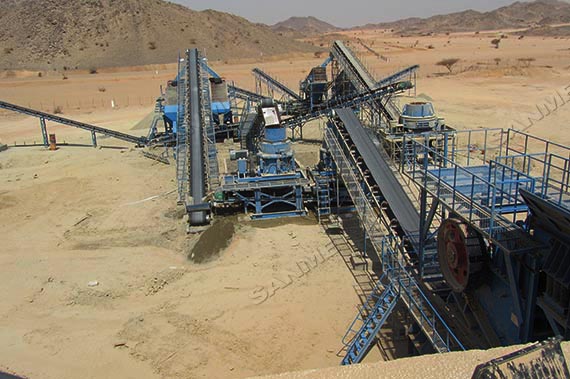 Loji Penghancur Granit Tetap 250t/J di Arab Saudi