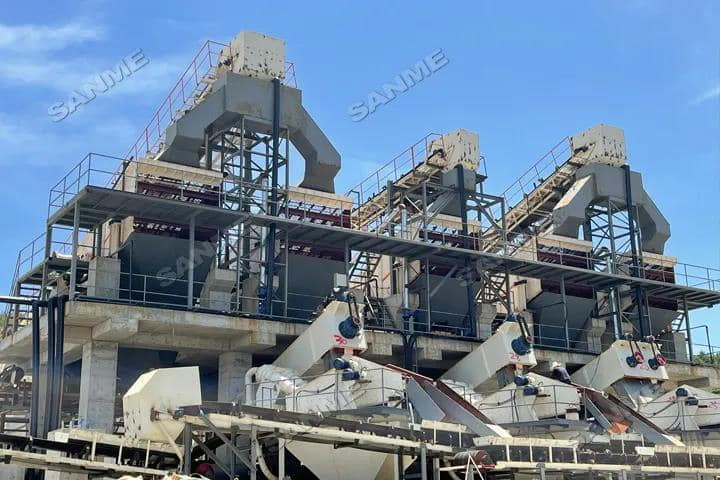 Limestone Agregate Production Line en Anhujo, Ĉinio