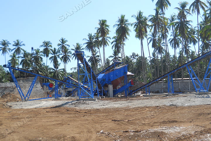Деталі лінії виробництва галькового піску з продуктивністю 150-200 тонн на годину