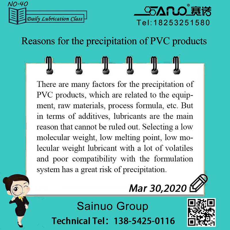 Reasons for the precipitation of PVC products