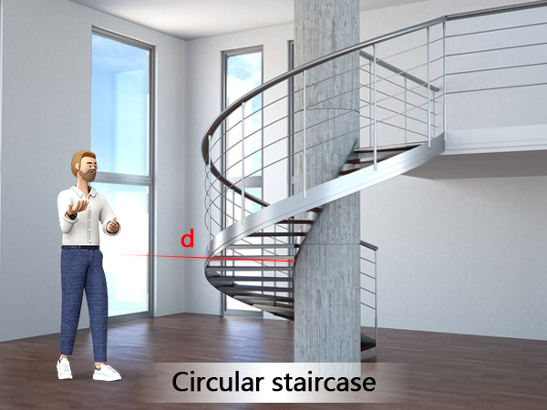 lidar proximity sensor for circular staircase