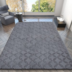 Super Soft Luxury Shag with Carved Trellis Carpet and Area Rug