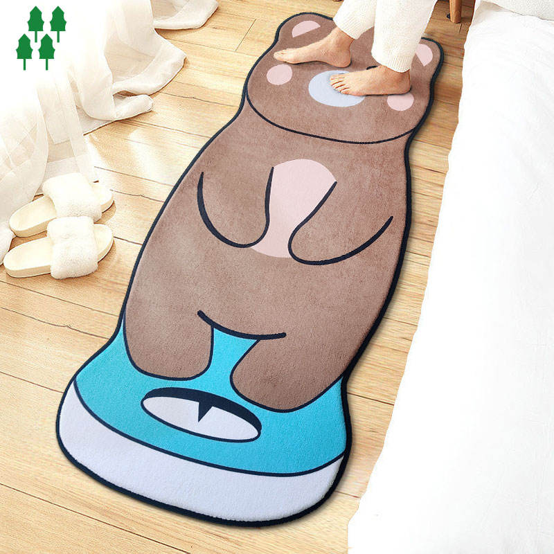 Custom Bear Shaped Design Animal Printed Play Mat Kidsroom Bedside rug
