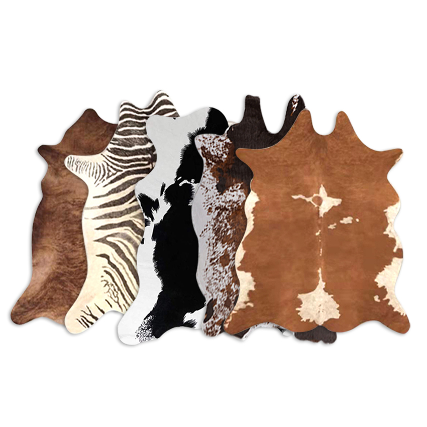 Cowhide Rug Faux Cow Print Area Rug for Bedroom, Faux Fur Animal Rug Cow carpets