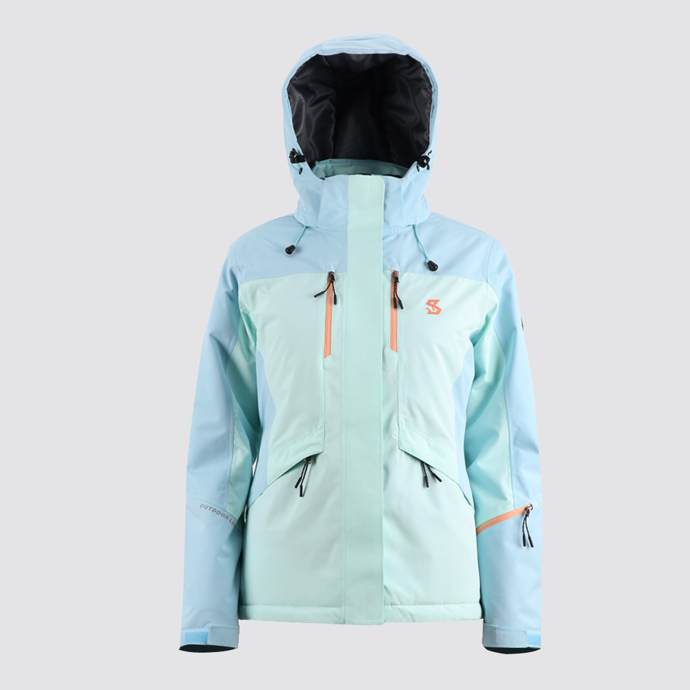 Outdoor waterproof hoodie breathable coat recycled women padding  jacket 9220317