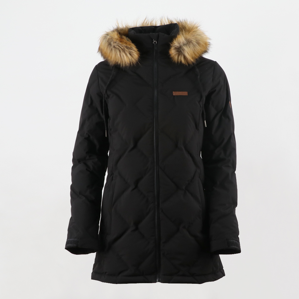 women’s long padded jacket 8219618A fabric with 3D effect