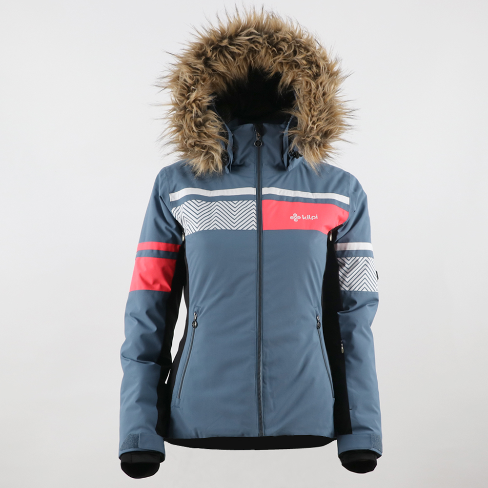 Women’s outdoor padding jacket with fur hood tape seam Sk00012