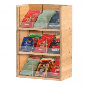 Shangrun 3 Tier Stackable Tea Bag Holder Tea Caddy Box Containers Tea Packet Rack
