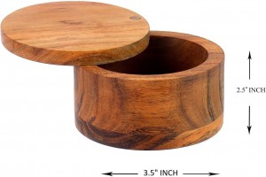 Shangrun Acacia Wood Salt or Spice Box
