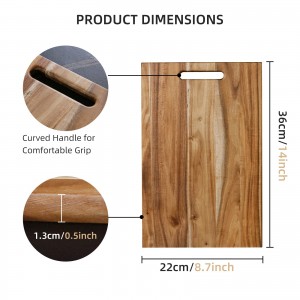 Схангрун дрвена реверзибилна даска за сечење са ручком за кухињу