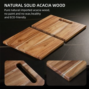 Shangrun Wooden Reversible Chopping Board karo Handle kanggo Pawon