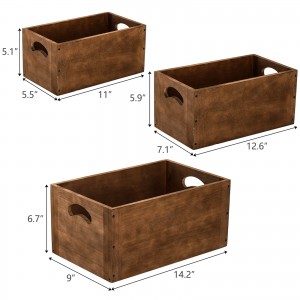 Shangrun Set de 3 caixas de madeira para anidar