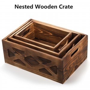 Shangrun Set of 3 Nesting Wooden Crates